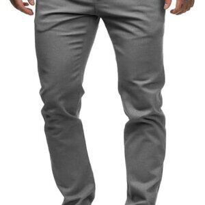 Comfortable Dark Grey Slim Fit Stretch Pants for Men - Versatile & Stylish